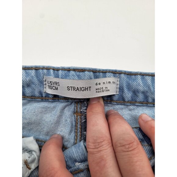 PRIMARK Toddler Girls SZ 4-5 Embroidered Denim Jeans Country Western Light Wash - Picture 4 of 12